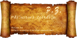 Pásztori Zoltán névjegykártya